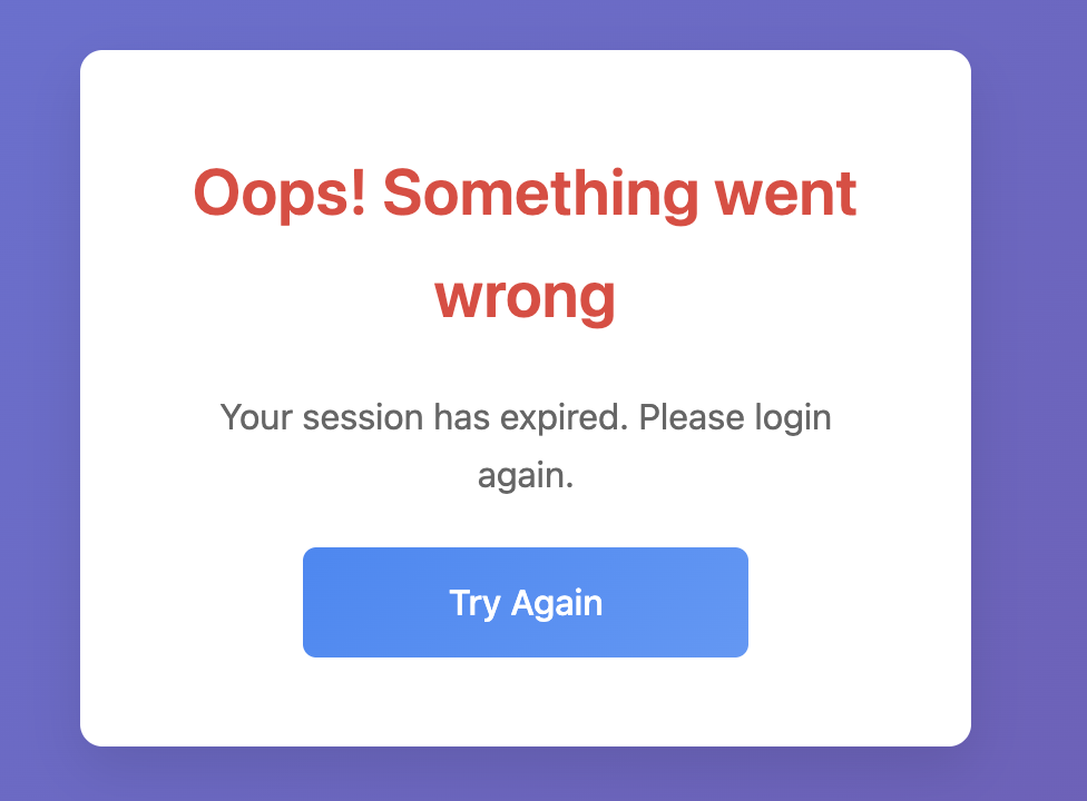 Error Screen